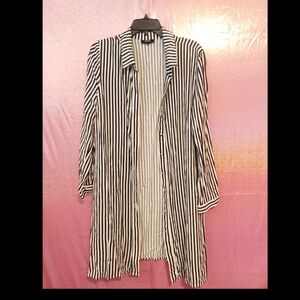 Black and White Striped Long Shirt